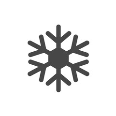 Obraz premium Dark Gray Snowflake Icon on White Background symbol