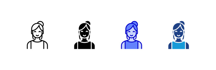 Bridesmaid icon set multiple style collection.