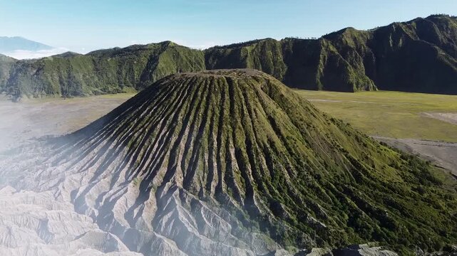 Drone Approach Towards Mount Batok Volcano, Java Indonesia