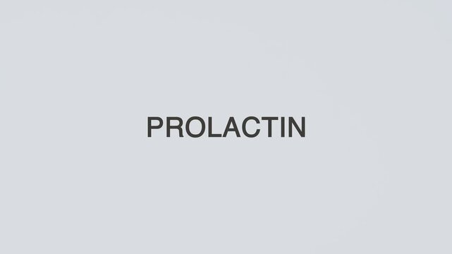 Prolactin concept illustration illustrative word text stethoscope hand diagnosed on white background for hormone health, lactation awareness, and medical care