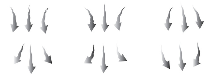 Abstract vector illustration of airflow and temperature concept. Features curved arrows, hot and cold waves, AC, heater, and HVAC elements. Transparent background for clean, futuristic energy designs.
