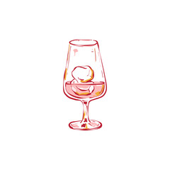 Minimalist vector illustration of a cocktail. Hand-drawn line art in modern style, stylish bar design on light background.