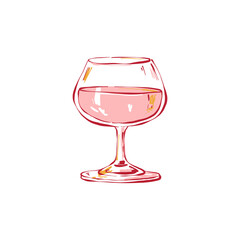 Minimalist vector illustration of a cocktail. Hand-drawn line art in modern style, stylish bar design on light background.