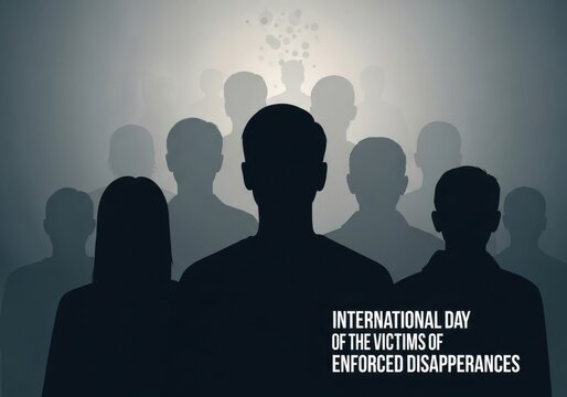 Silhouettes of Diverse People in Dark Light for International Day of Victims of Enforced Disappearances