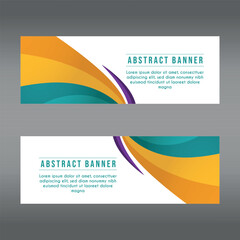 horizontal abstract web banner design template background gradients color. Suitable for web ads. Vector illustration