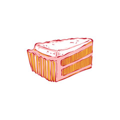 Minimalist vector illustration of a dessert. Hand-drawn line art in modern style, stylish sweet design on light background.