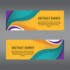 horizontal abstract web banner design template background gradients color. Suitable for web ads. Vector illustration