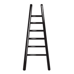 A minimalist black and white illustration of a five rung ladder