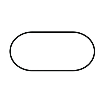 Simple Outline of an Oval Shape on White Background