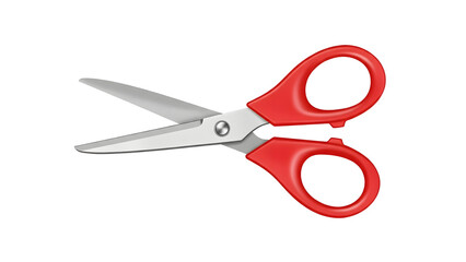 Red Handled Scissors Isolated on Transparent Background