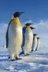 Fototapeta premium Majestic Emperor Penguins in Antarctica