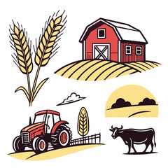 Agriculture and Farming Icons Vector 1