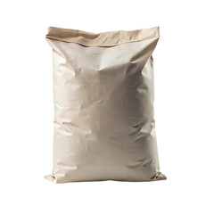 Large beige paper bag isolated on transparent background