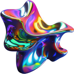 Obraz premium Shiny Modern 3D Holographic Chair Abstract Colorful Shape Art