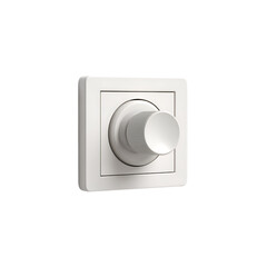 Modern white rotary dimmer switch for controlling light intensity, offering precise adjustment and elegant home automation integration