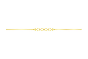 Decorative gold line isolated on transparent background. Horizontal luxury golden divider border line. Simple design elements. PNG  © Zoriala HN