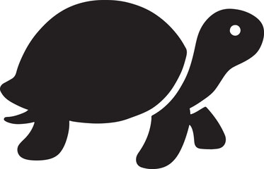 Silhouette of a turtle, ideal for wildlife, nature, ocean, and animal-themed designs.