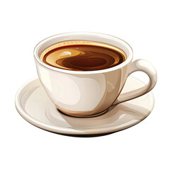 A stylized illustration of a cup of coffee