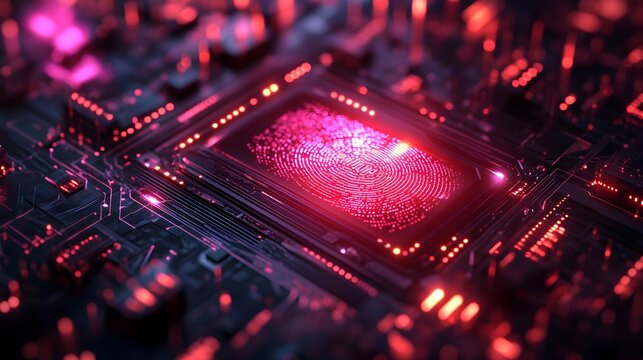 A computer chip with a fingerprint on it