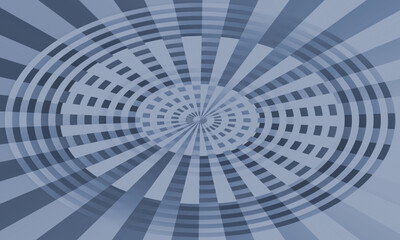 Radial geometric pattern with concentric circles and radiating lines in shades of blue abstract