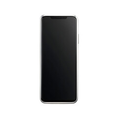 Modern smartphone with black screen isolated on transparent background