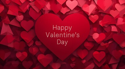 Red Heart Valentines Day Backdrop with Polka Dots