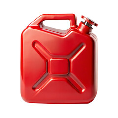 Red plastic jerry can isolated on transparent background