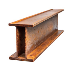Rusty hbeam steel profile isolated on transparent background