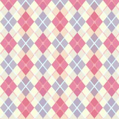 Charming pastel argyle pattern offers a sweet, vintage aesthetic for fashion and decor projects
