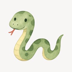 Cute cartoon snake illustration.