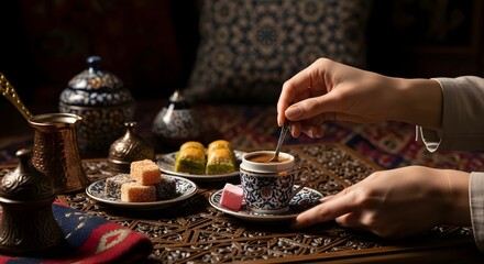 Traditional Turkish Coffee Experience with Delicious Sweets