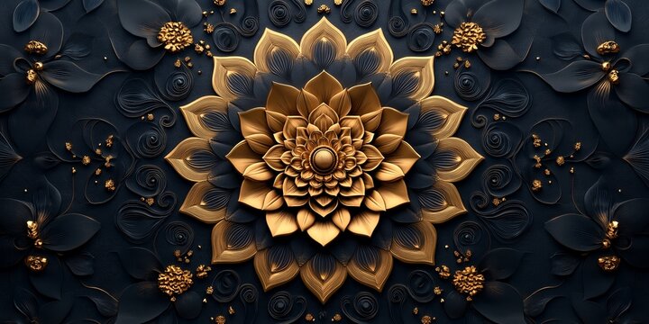 Decorative mandala style abstract clean simple background design spiritual geometric pattern meditation harmony balance advertisement mock up ai generated art