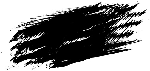 Obraz premium Hand drawn black sticker brush effect, abstract grunge mark artistic brush emblem