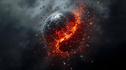Breaking Ball - Intense Action Shot in 4K with Debris and Explosion Effects