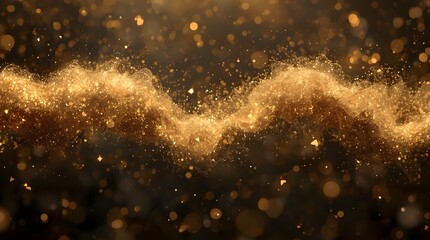 Golden Confetti Particles