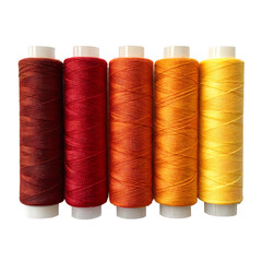 Vibrant Thread Spools Autumnal Color Palette Isolated On Transparent Background