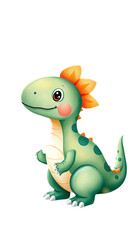 Cute dinosaur cartoon baby shower pre-made background watercolor illustration hand painted dino for