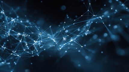 glowing network abstract blue lines