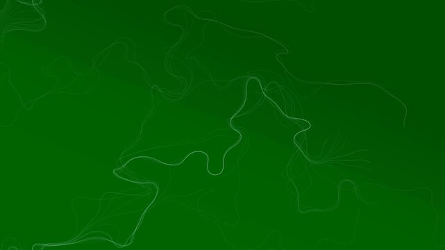 Swirl line movement, wavy line motion on green background.
