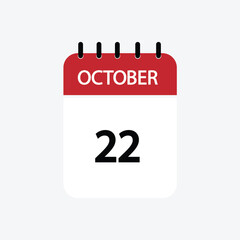 22 october calendar october calendar vector illustration
