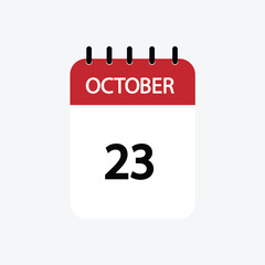 23 october calendar october calendar vector illustration