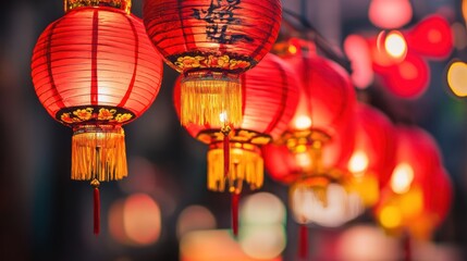 A vibrant display of red lanterns, symbolizing celebration and culture.