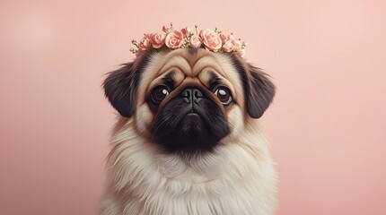Adorable Dog with Flower Crown