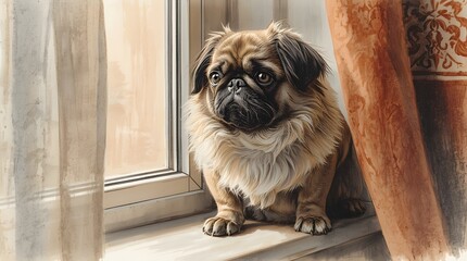 Small Dog Looking Out the Window