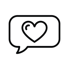 Heart in a speech bubble icon