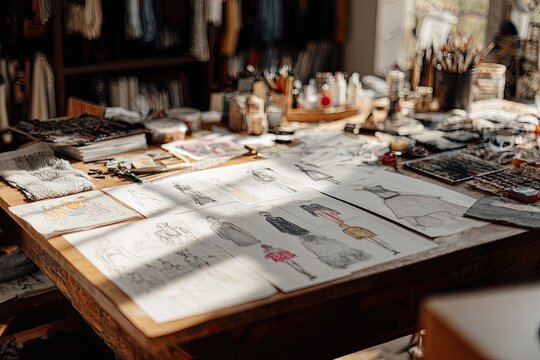 Fashion designer's workspace