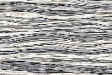 Textured fabric with wavy, horizontal stripes in shades of gray and white