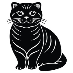 Obraz premium Cat Silhouettes Vector Illustration, perfect for Halloween, cat lovers. Features various cat poses, paw prints. Ideal for pet, animal, feline, domestic, house cat themes