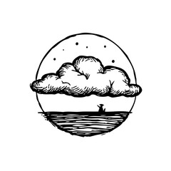 The serene boat trip under a cloudy sky encapsulates a calm moment of adventure and peace