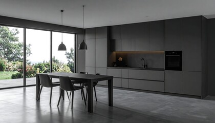 Fototapeta premium Modern kitchen with dining